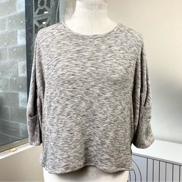 JOIE Sammi Sky Gray Short Sleeve Dolman Top Relaxed Luxe Tee, Sz M - Picture 4 of 10